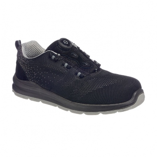 Portwest FT08 Compositelite Wire Lace Safety Trainer Knit S1P (Black/Grey)